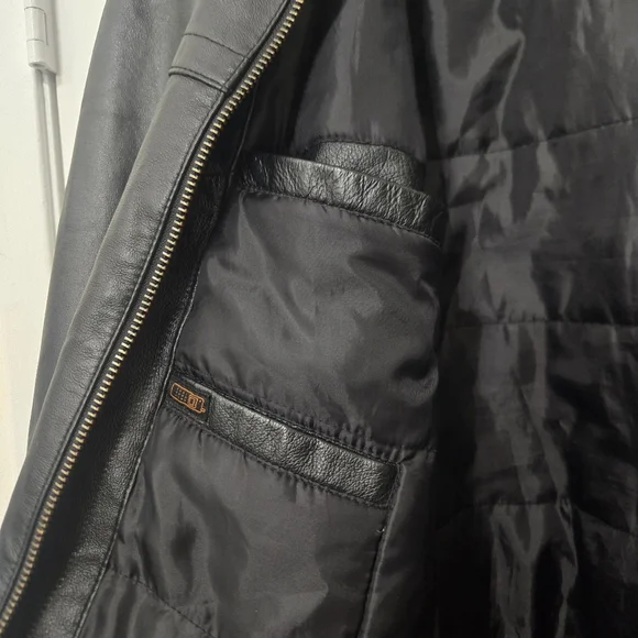 Harbor Bay Genuine Leather Black Biker Outlaw Jacket 4XL Tall - Picture 9 of 11